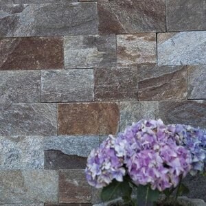 Ardoise Rusty Brown Natur, 10 cm x LL | Pierre décorative - Dalles verticales, extérieur-intérieur