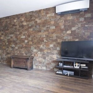 Ardoise Rusty Brown Natur, 10 cm x LL | Pierre décorative - Dalles verticales, extérieur-intérieur