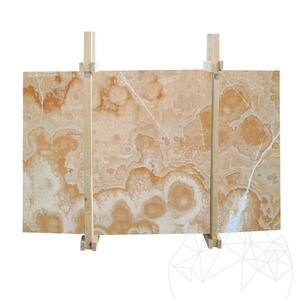 Plaque d'onyx poli orange, 2 cm