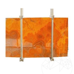 Plaque d'onyx poli orange, 2 cm