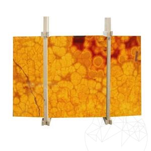 Plaque d'onyx poli orange, 2 cm