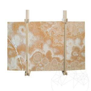 Plaque d'onyx poli orange, 2 cm