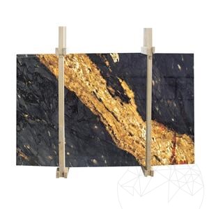 Plaque de marbre bleu Hermes polie, 2 cm