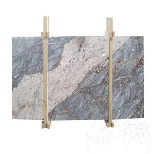 Plaque de marbre bleu Hermes polie, 2 cm