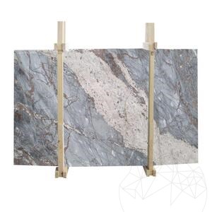 Plaque de marbre bleu Hermes polie, 2 cm