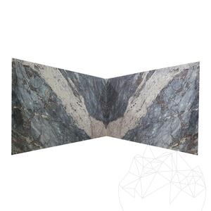 Plaque de marbre bleu Hermes polie, 2 cm