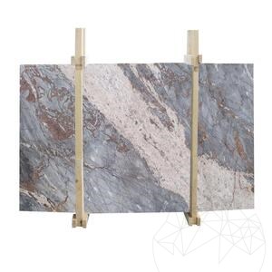 Plaque de marbre bleu Hermes polie, 2 cm