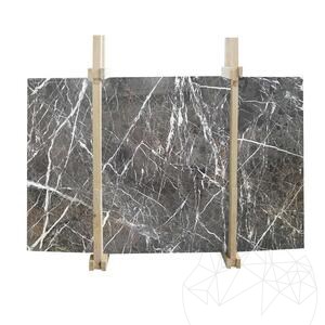 Plaque de marbre noir poli Spider 2 cm