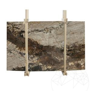 Plaque de marbre poli gris magique 2 cm