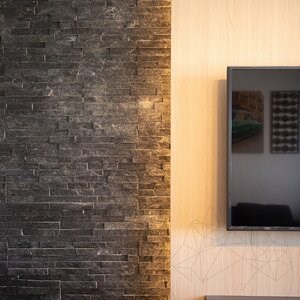 Stras - Panneau d'habillage mural en ardoise noire 15 x 60 cm