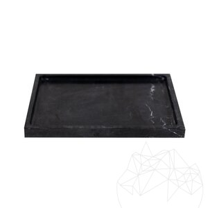 Plateau en marbre Nero, 30 x 20 x 2.5 cm