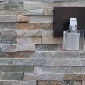 Metaksi Panneau de revêtement mural en quartzite 15 x 60 cm