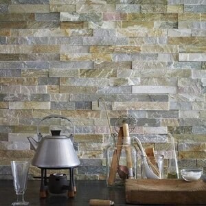 Metaksi Panneau de revêtement mural en quartzite 15 x 60 cm