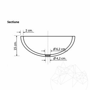 Lavabo, Travertin classique RS-5, 42 x 15 cm
