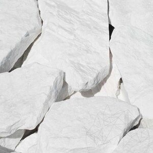 Face rocheuse de Thassos en marbre polygonal