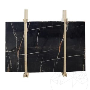 Sahara Noir Polished Marble Slab, 2 cm coupé à dimension, comptoir