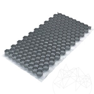 Système d'espacement paysager pour la stabilisation du gravier, gris, 1176 x 764 x 32 mm