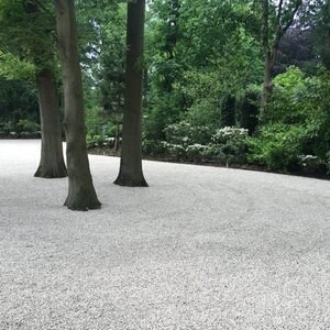 Système d'aménagement paysager pour la stabilisation du gravier, blanc, 1176 x 764 x 32 mm