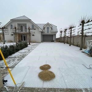 Système d'aménagement paysager pour la stabilisation du gravier, blanc, 1176 x 764 x 32 mm