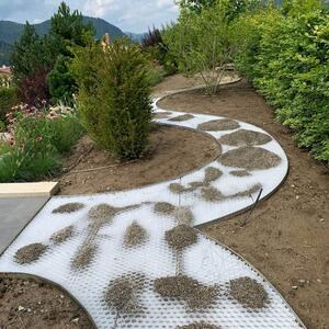 Système d'aménagement paysager pour la stabilisation du gravier, blanc, 1176 x 764 x 32 mm