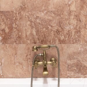 Travertin poli coupe transversale Red Opium 61 x 30,5 x 1,2 cm