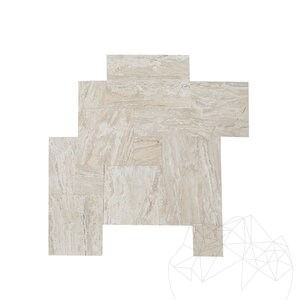 Ensemble de motifs français en travertin Striato Beige adouci, 1.2 cm