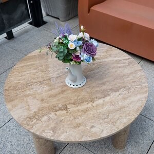 Table Autographe Café Travertin Latte