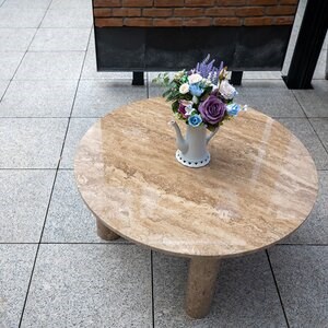 Table Autographe Café Travertin Latte