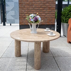 Table Autographe Café Travertin Latte