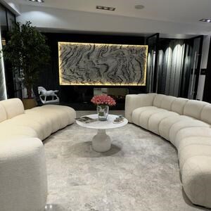 Table basse en marbre Volakas Moon