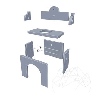 Table grill + évier - Plaquée de pierre décorative