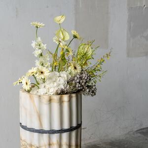 Lavabo de salle de bain - Marbre nervuré TAO Arabescato Oro, 42 x 85 cm