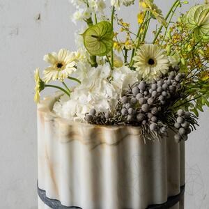 Lavabo de salle de bain - Marbre nervuré TAO Arabescato Oro, 42 x 85 cm