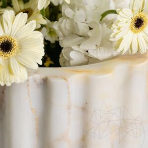 Lavabo de salle de bain - Marbre nervuré TAO Arabescato Oro, 42 x 85 cm