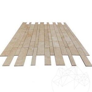 Ensemble de planches de travertin adouci PREMIUM Coupe transversale classique, 1.2 cm