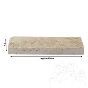 Travertin classique à facettes, 7.5 cm x FL x 2.2 cm