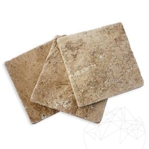 Latte PREMIUM Travertin brossé, 10 x 10 x 1.2 cm
