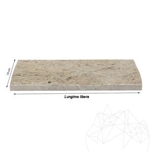 Travertin à face éclatée PREMIUM Latte, 10 cm x FL x 1.3 cm