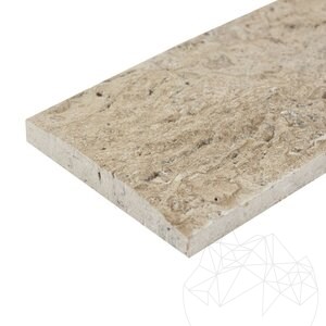 Travertin à face éclatée PREMIUM Latte, 10 cm x FL x 1.3 cm
