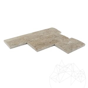 Travertin à face éclatée PREMIUM Latte, 10 cm x FL x 1.3 cm