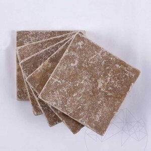 Travertin Noce Cross Cut Tumbled, 10 x 10 x 1 cm