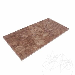 Travertin poli coupe transversale Red Opium 61 x 30,5 x 1,2 cm