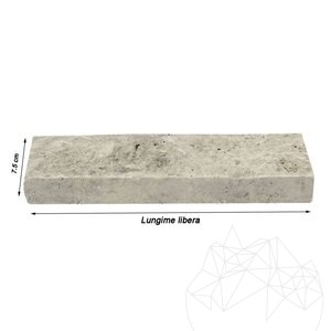 Travertin à facettes argentées, 7.5 cm x FL x 2 cm