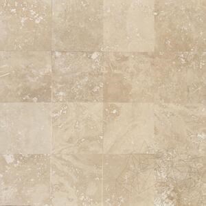 Travertin aiguisé coupe croisée classique 20.3 x 20.3 x 1.2 cm