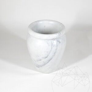 Vase en marbre blanc Roma, 30 x 25 x 25 cm