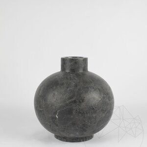 Autograph-Venetia, Vase décoratif en marbre gris Ceppo, 30 x 30 x 30 cm