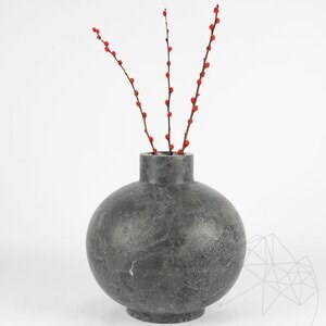 Autograph-Venetia, Vase décoratif en marbre gris Ceppo, 30 x 30 x 30 cm
