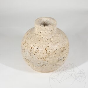 Vase en travertin Venetia Classic Riven, 30 x 30 x 30 cm