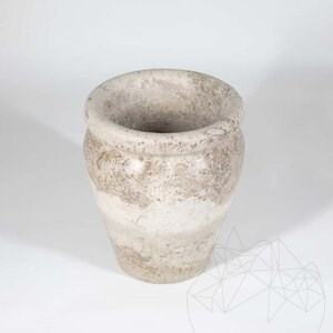 Vase en travertin Roma Latte, 30 x 25 x 25 cm