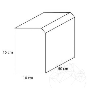 Pierre de bordure en Granit Anthracite, 10 x 15 x 50 cm, chanfrein 1L - 2 cm